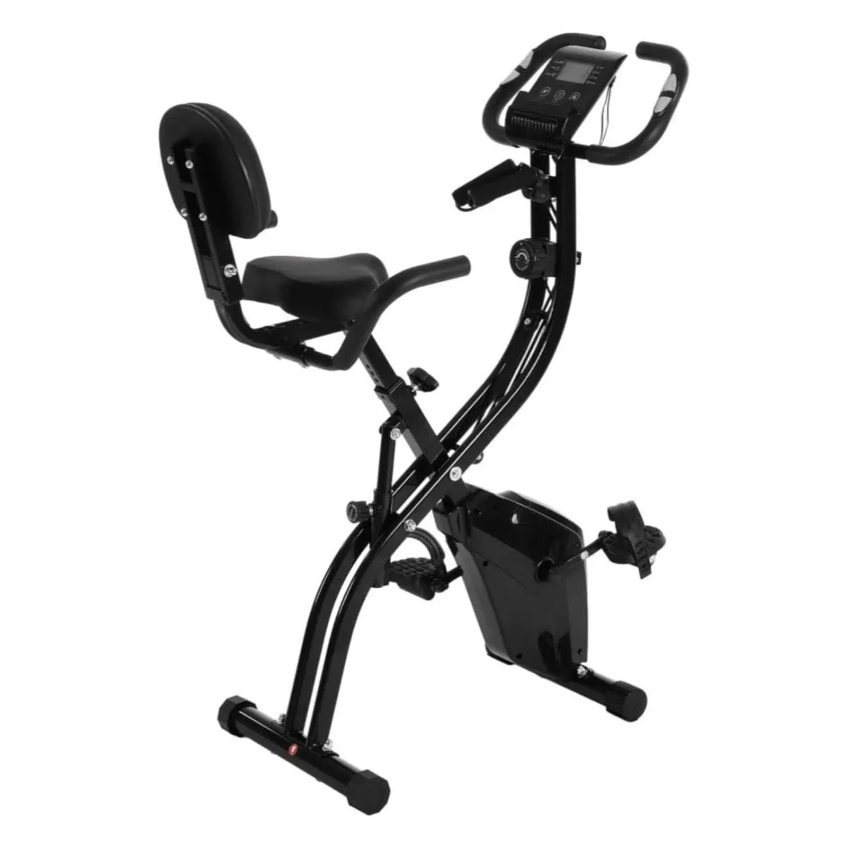Bicicleta Ergométrica Vertical Dobrável Aluí TD001X-10B1 Treino com Monitor e Resistência Magnética