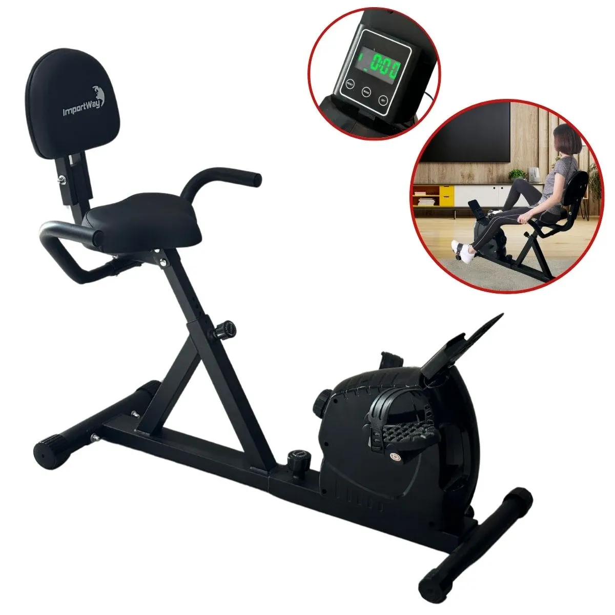 Bicicleta Ergométrica Horizontal Importway IWF008