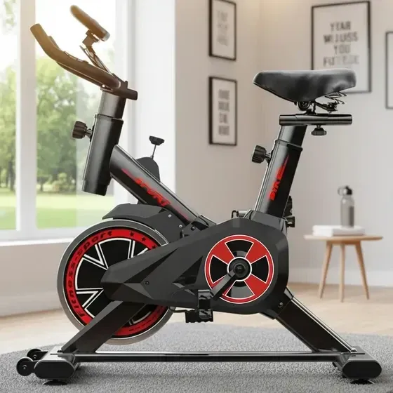 Bicicleta Ergométrica Fitness Spinning 15kg Mbx Sport Roda Inércia Cor Preto Vermelho