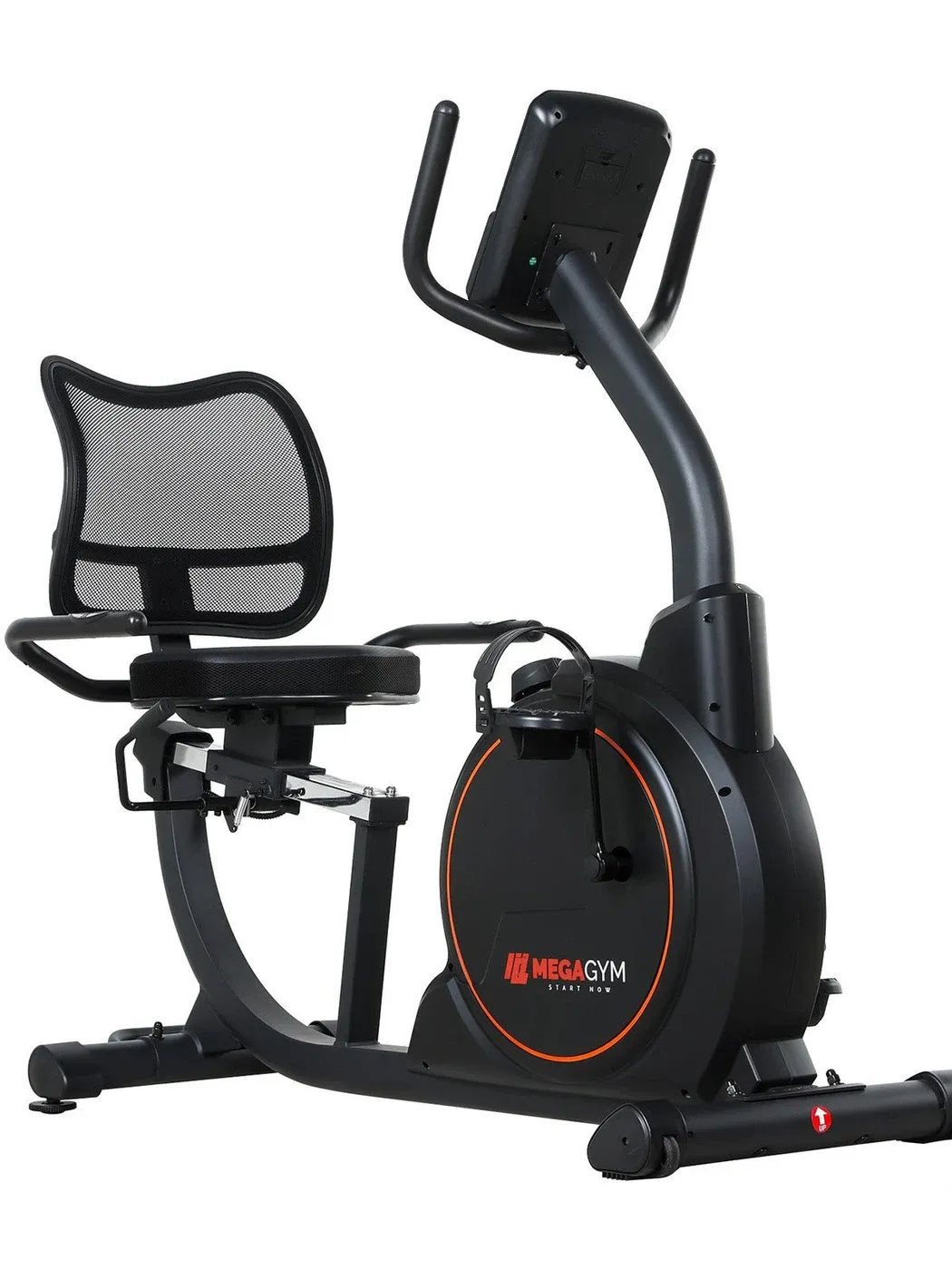 Bicicleta Ergométrica Magnética Horizontal MegaGym Soft Ride 5000, 16 níveis, até 130 kg, Preto