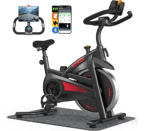 Bicicleta Ergométrica Spinning MZY 680 15 kg Bluetooth Preto