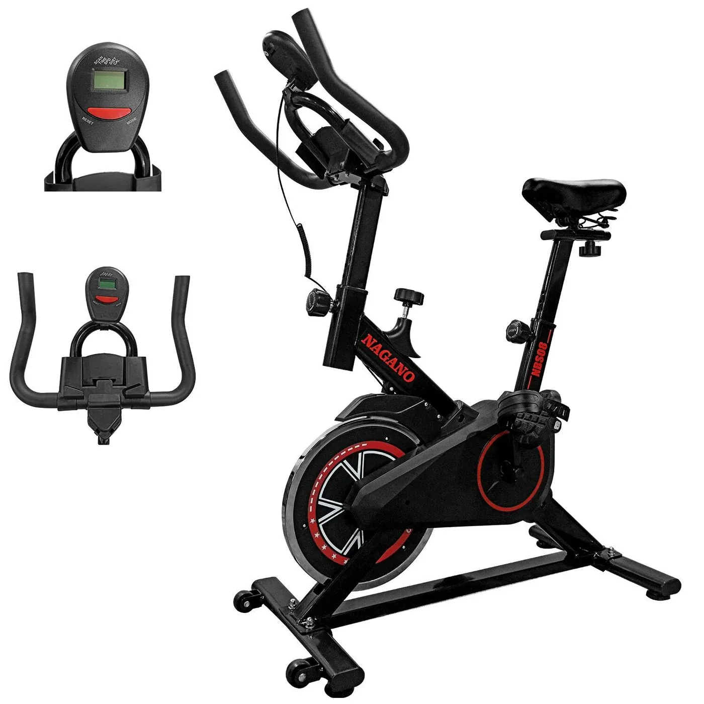 Bicicleta Ergométrica Spinning 8kg com Monitor Nagano NBS08