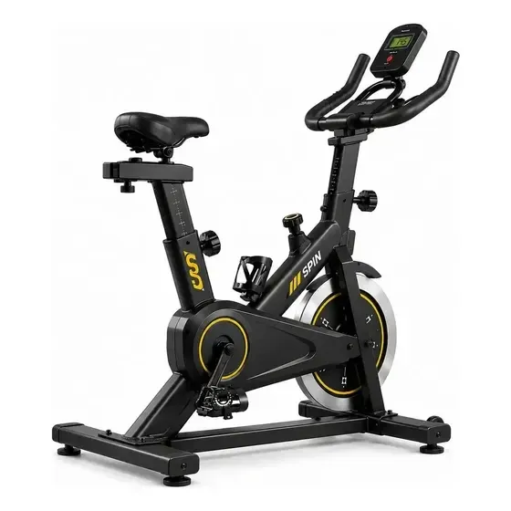 Bicicleta Ergométrica Spinning Residencial Com Painel Cardíaco Resistência Regulável Assento e Guidão Ajustáveis Smoofy