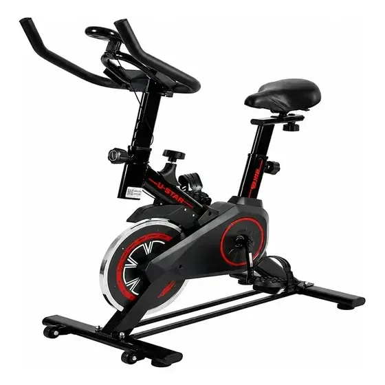 Bicicleta Spinning Ergométrica U Star Semi Profissional Bike Preto